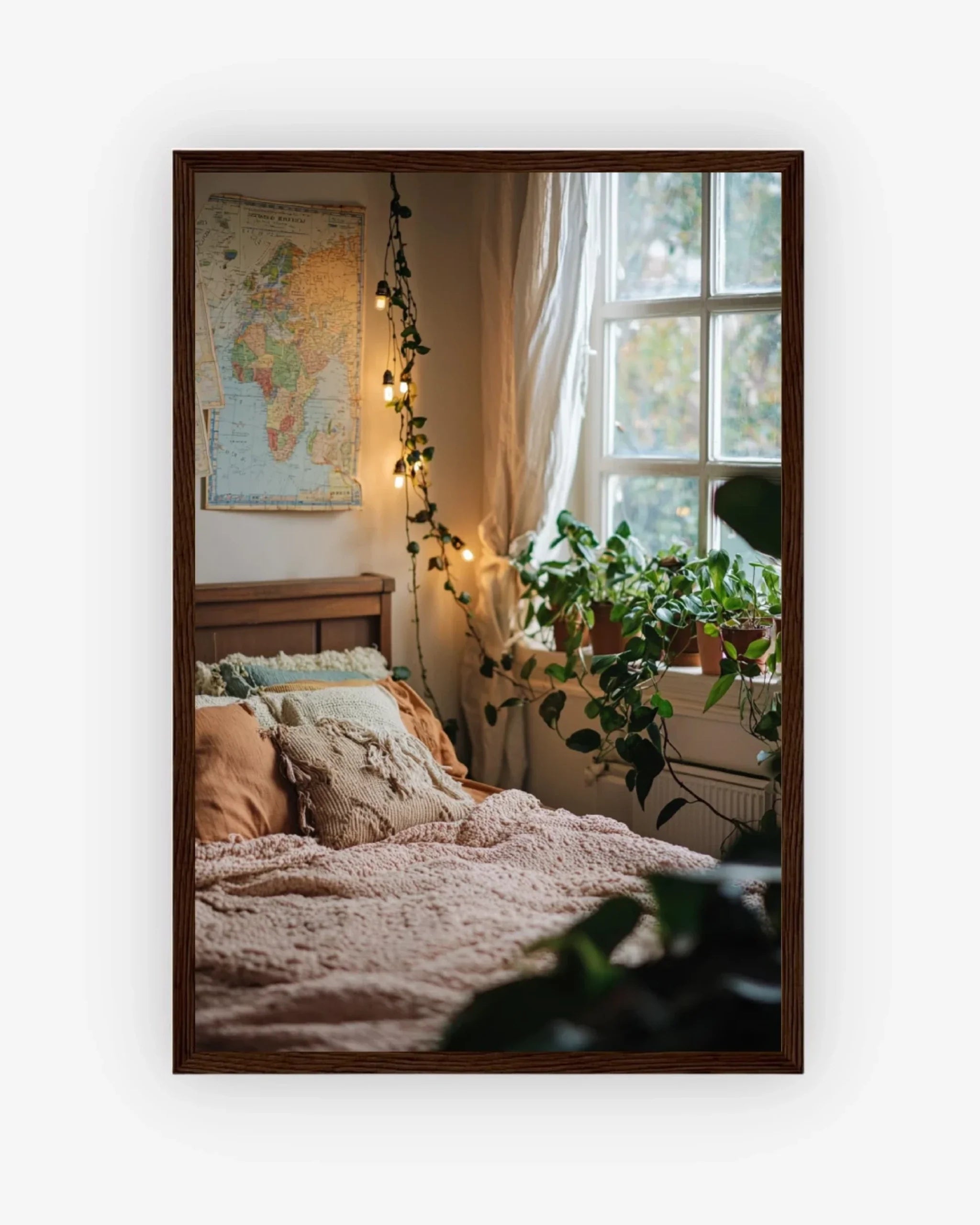 Wanderer’s Haven Poster Dark Wood Frame Nomad Haus