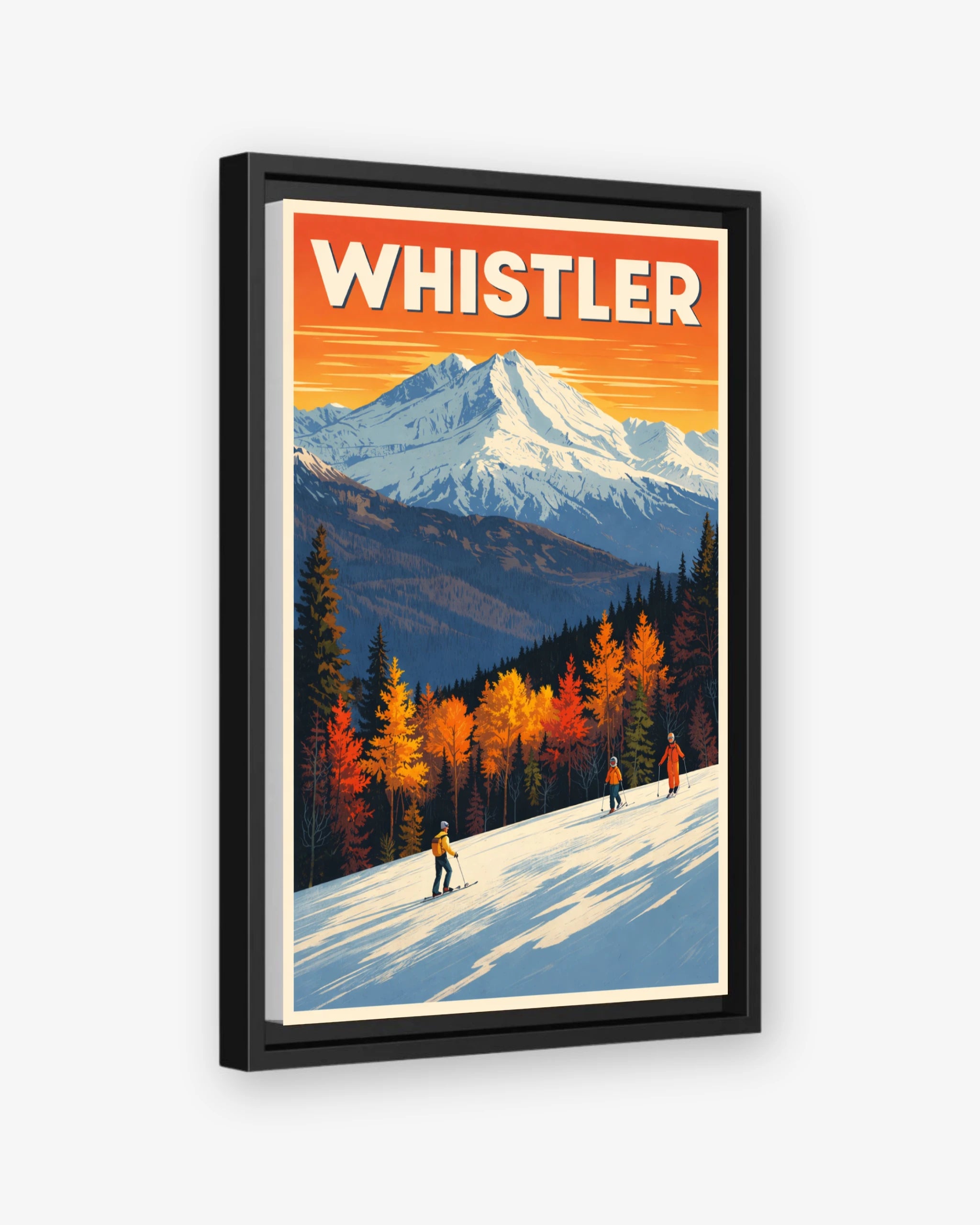 Whistler travel poster black framed canvas