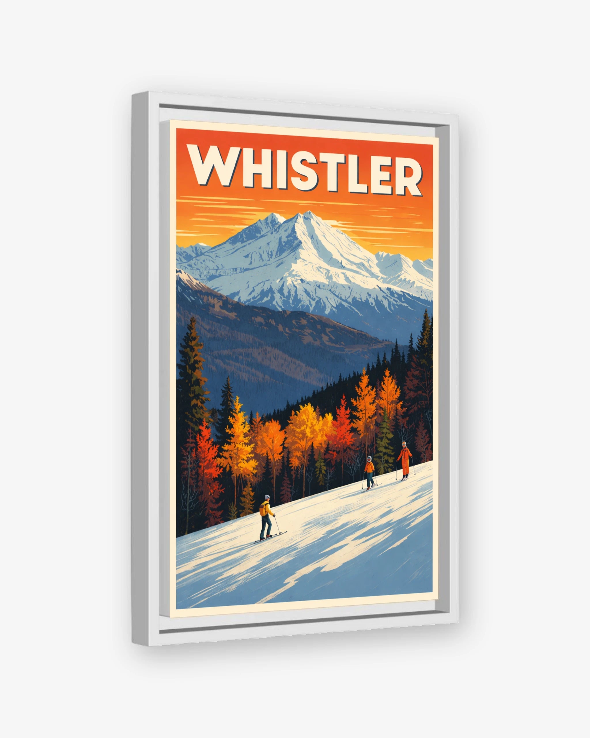 Whistler travel poster white framed canvas