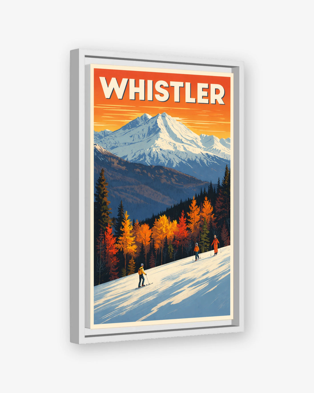 Whistler travel poster white framed canvas