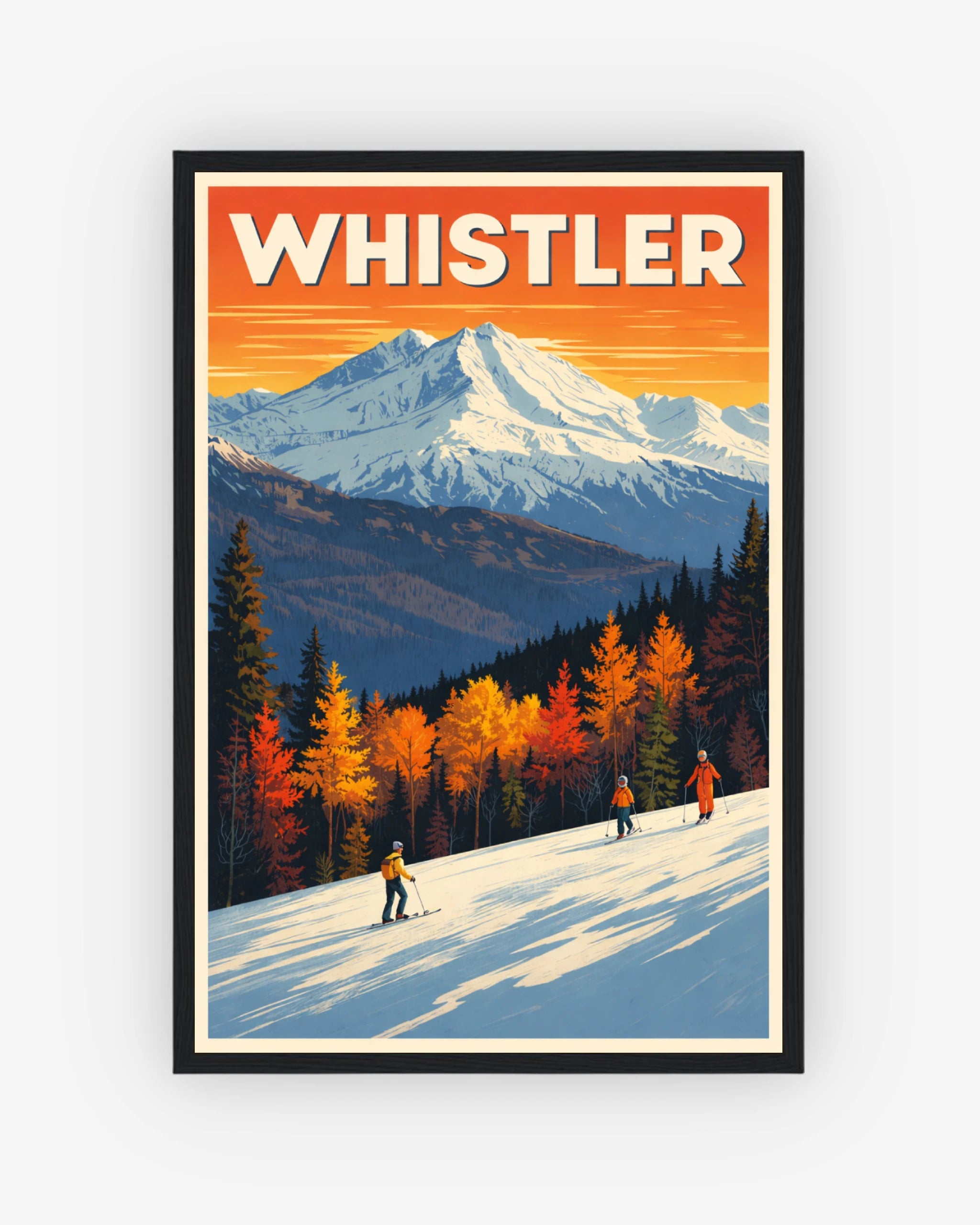 Whistler travel poster with black frame