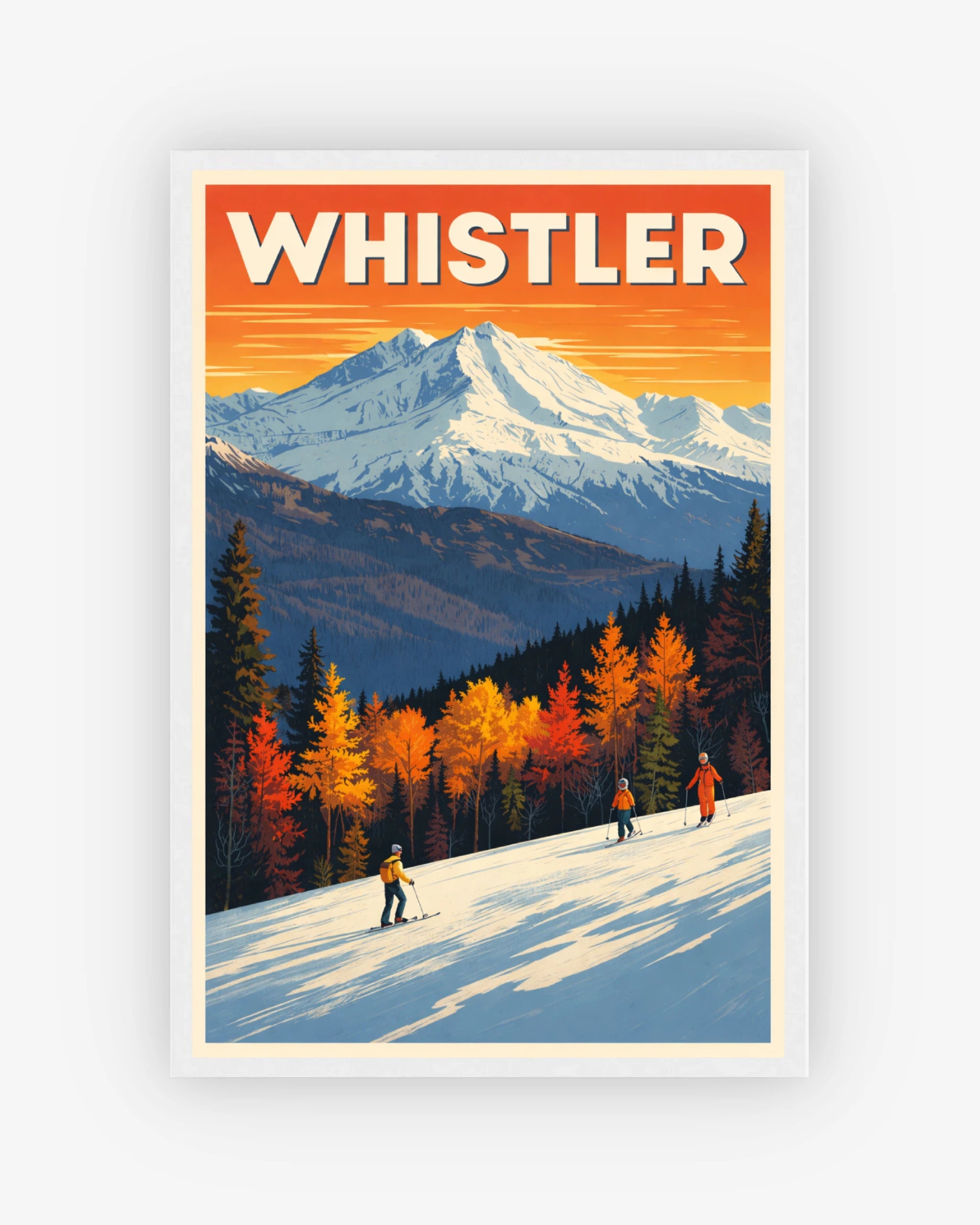 Whistler travel poster with white frame