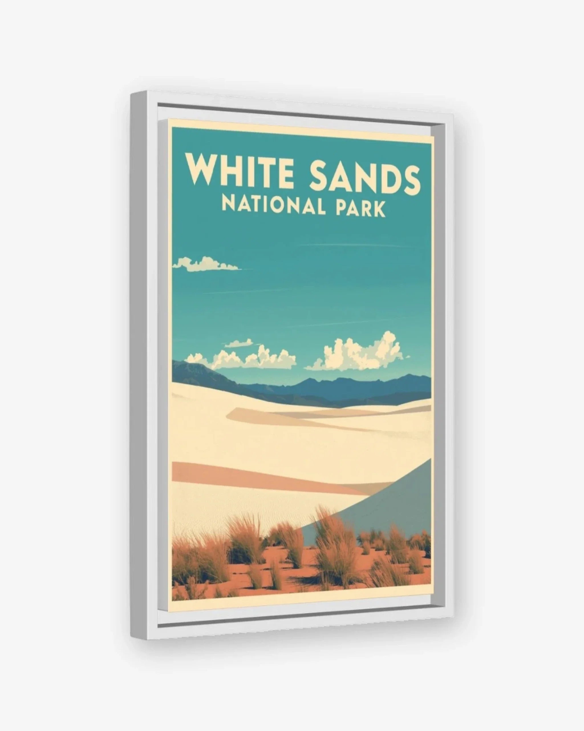 White Sands National Park, USA Canvas White Frame Nomad Haus