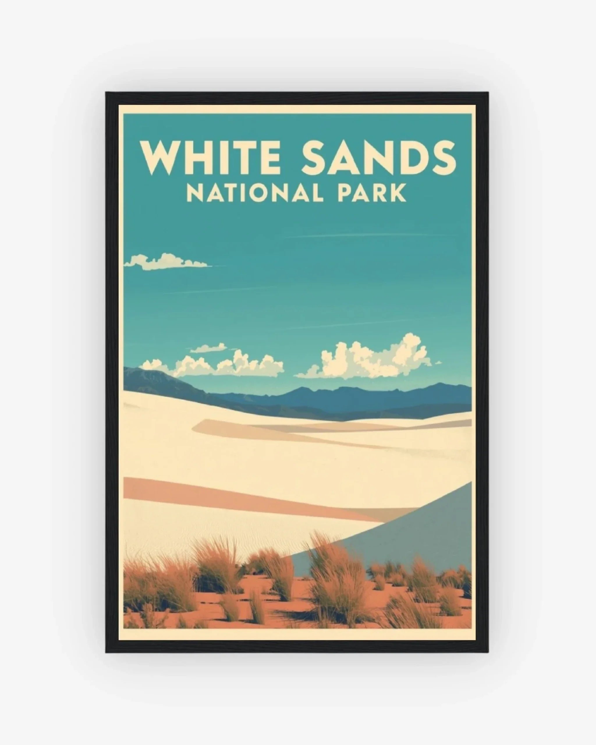 White Sands National Park, USA Poster Black Frame Nomad Haus