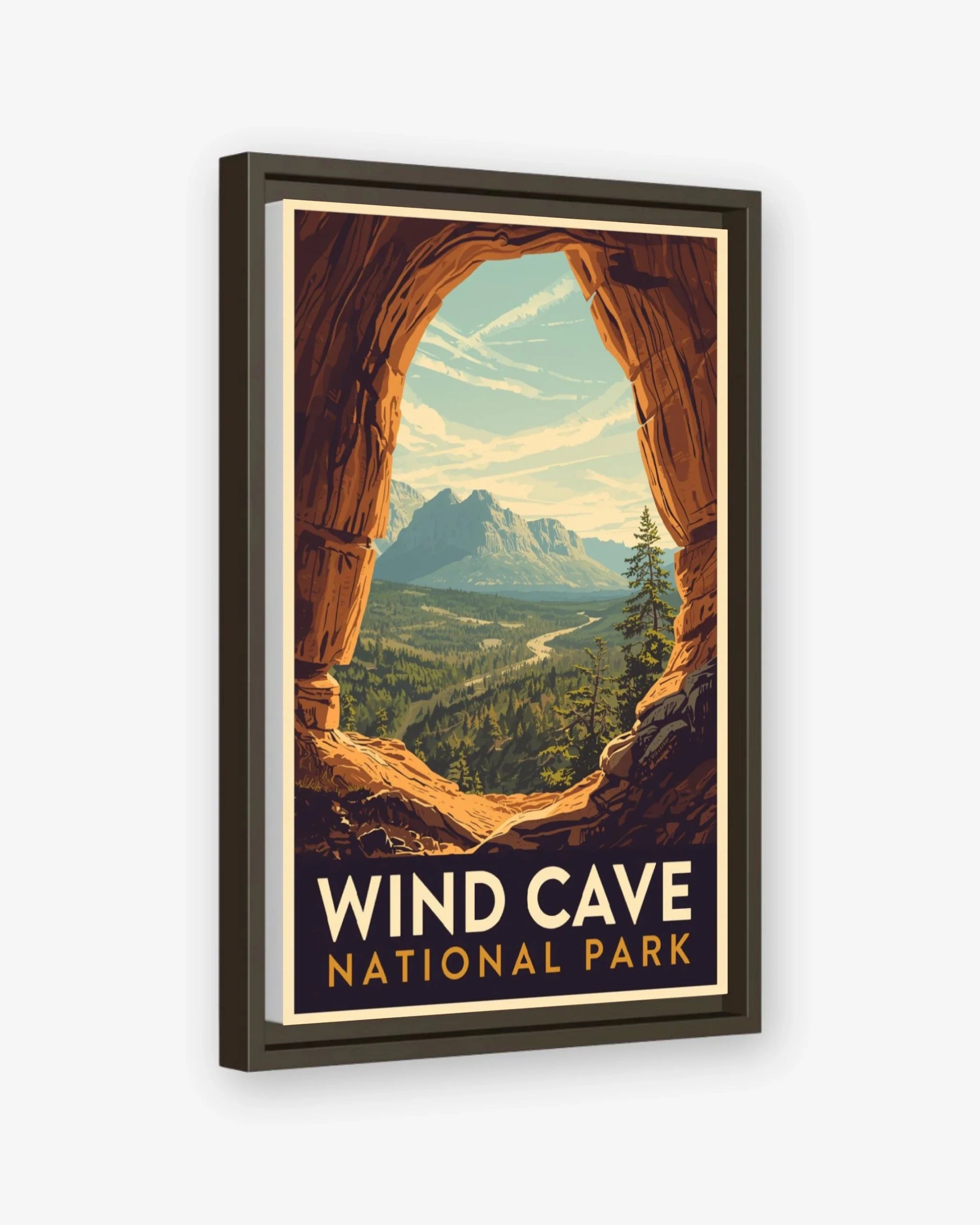 Wind_Cave_National_Park_USA canvas with espresso frame