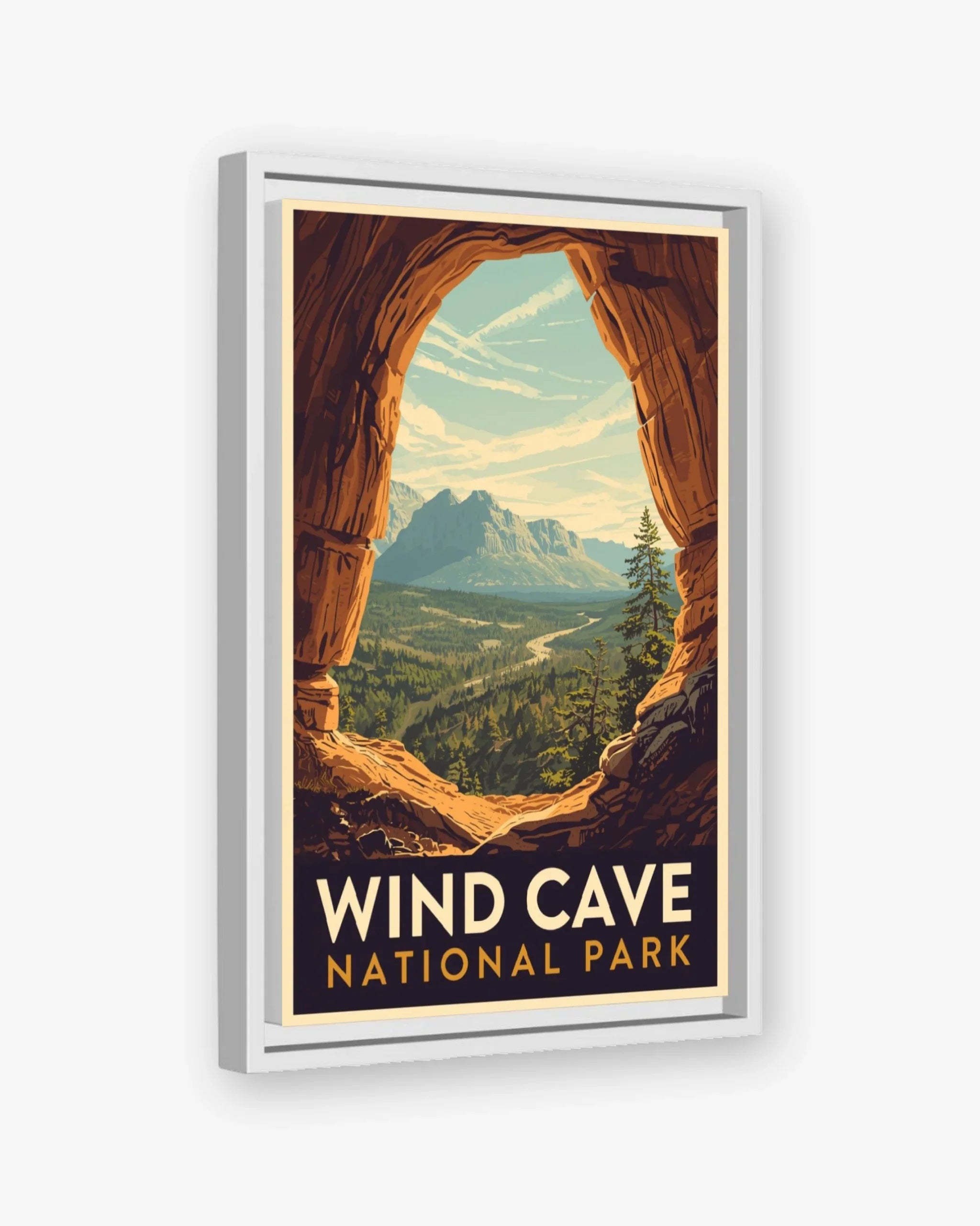 Wind_Cave_National_Park_USA canvas with white frame