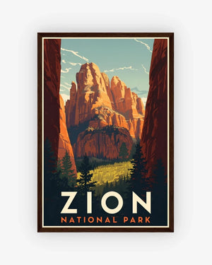 Zion National Park, USA Poster Dark Wood Frame Nomad Haus