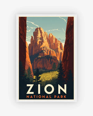 Zion National Park, USA Poster White Frame Nomad Haus