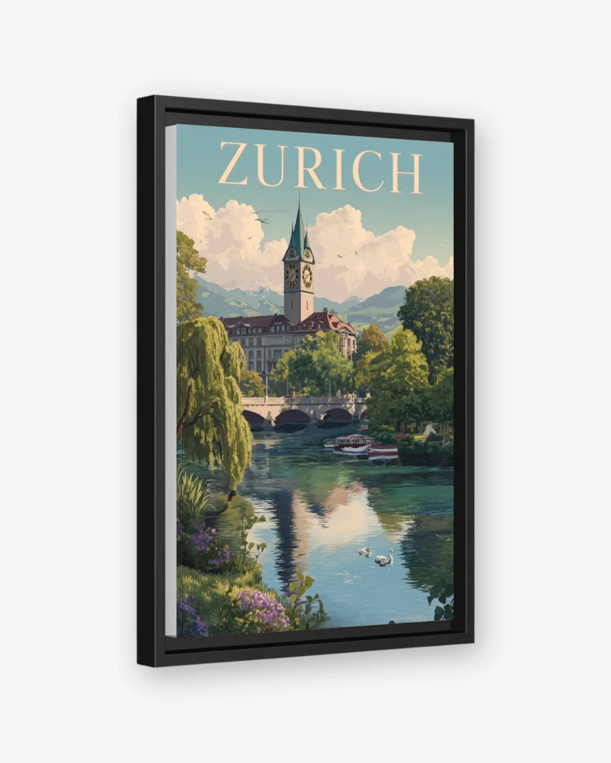 Zurich, Switzerland Canvas Black Frame Nomad Haus