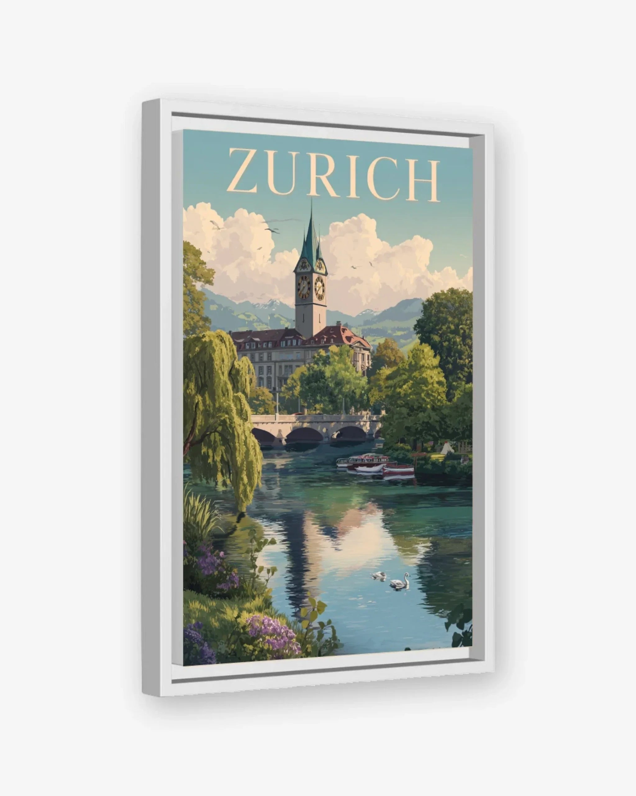 Zurich, Switzerland Canvas White Frame Nomad Haus